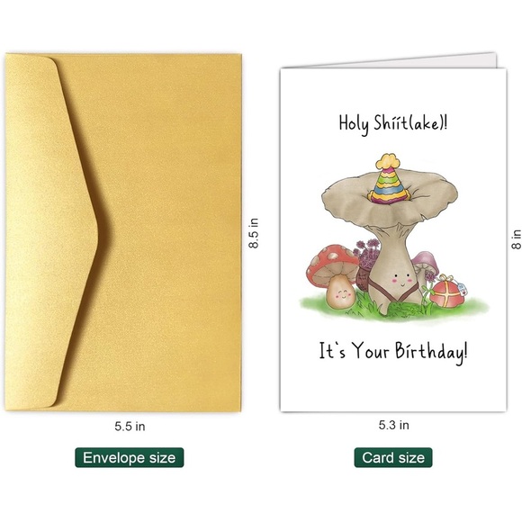 Holy Shiitake It's Your Birthday Greeting Card, NWOT - Picture 5 of 11